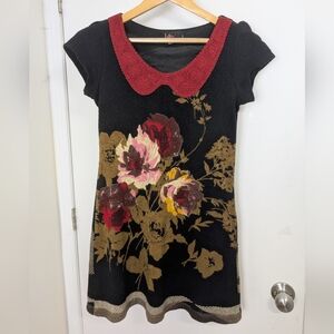 YUMI FLORAL MINI DRESS / PETER PAN COLLAR SIZE 4